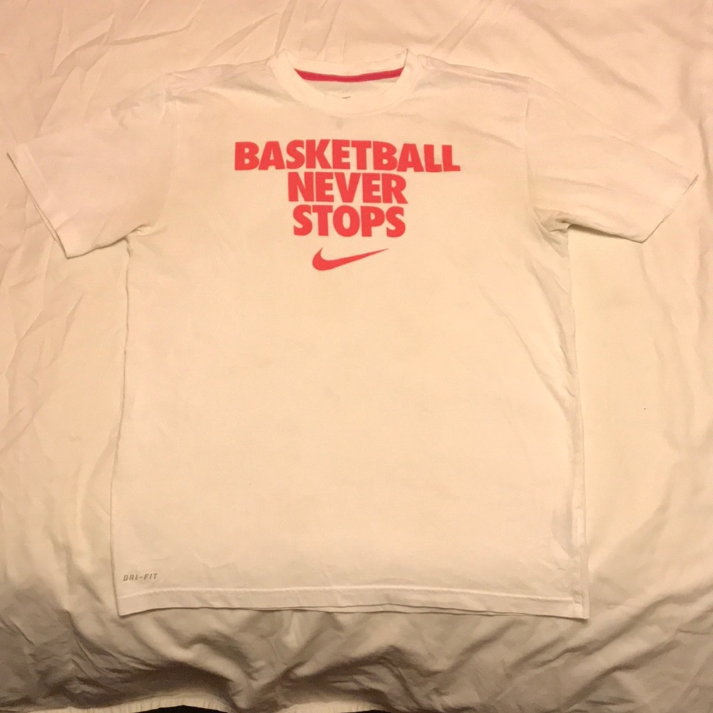 basketball never stops Nike Dri-Fit tee